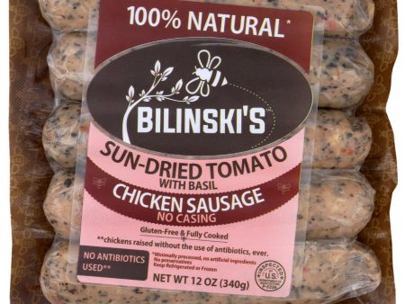 CHICKEN SAUSAGE BILINSKI S SUNDRIED TOMATO BASIL GARLIC   12 OZ   71728070057 Sale